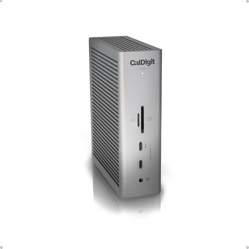 CalDigit TS5 Thunderbolt 5 Dock - 15 Port, 140W Charging, 80Gb/s TBT 5 x 4, USB-C 10Gb x 3, USB-A x2, 2.5Gb Ethernet, Dual 8K@60Hz Displays, SD & microSD UHS-II, 1m Braided Cable, Space Gray 240W PSU - Image 1