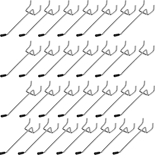 SENENQU 100PCS 4 Inch Pegboard Hooks Peg Board Hooks Accessories Fit 1/8” and 1/4” Peg Board with Rubber Tipped, Metal Pegboard Hooks for Garage, Office, Kitchen, Store - Image 1