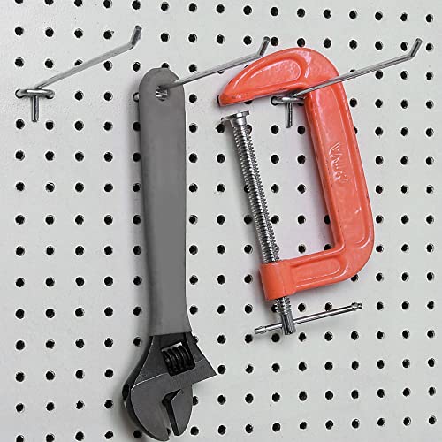 SENENQU 100PCS 4 Inch Pegboard Hooks Peg Board Hooks Accessories Fit 1/8” and 1/4” Peg Board with Rubber Tipped, Metal Pegboard Hooks for Garage, Office, Kitchen, Store - Image 5