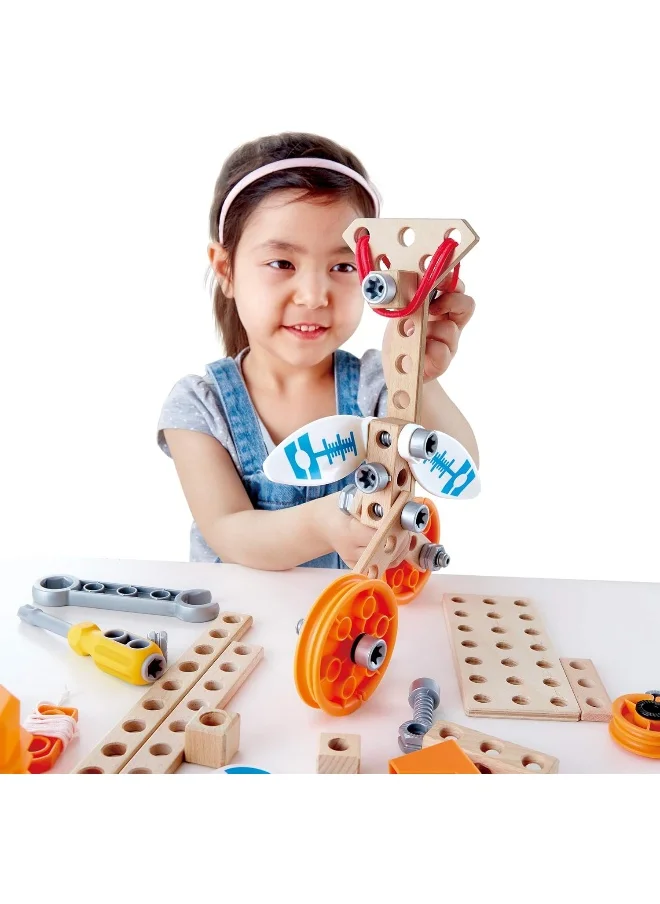 هيب Hape Junior Inventor Deluxe Experiment Kit | 57 Piece Construction Building Toys, STEAM Science Kit For Kids 4 Years And Up