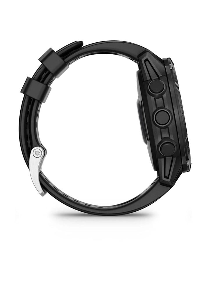 جارمين ساعة غوص ديستنت G2 بحزام سيليكون أسود - 45 مم - عمر بطارية يصل إلى 10 أيام - شاشة AMOLED بحجم 1.3 بوصة، مراقب معدل ضربات القلب، مراقب ضغط الدم طوال اليوم، ميزات GPS متقدمة، نظام GNSS مدمج وتطبيق رياضي، متوافق مع iOS و Android - Image 4