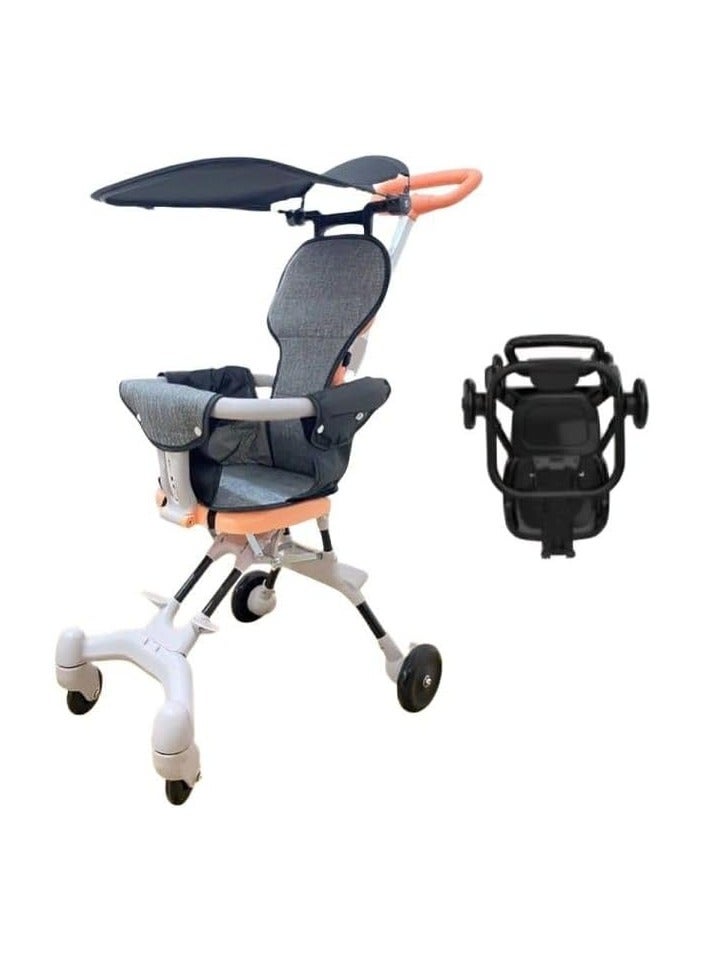 Generic Four Wheels Folding Baby Stroller, Lightweight Easy to Fold High-Design Helper Stroller for 1-5 Years Old Kids Airplane Carry BY HAPPY KIDDO