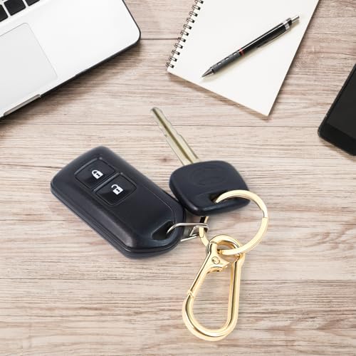 SMLBJUTE 2 Pcs Metal Keyring Chain Ring Holder Keys Organizer for Home Car Keys, Key Finder, Car Keychain (Gold) - Image 4