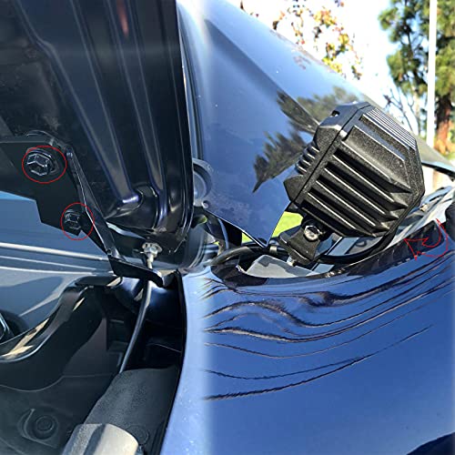 KMFCDAE 4Run Ditch Light Bracket LED Pods Hood Mount Brackets Compatible with Toyota 4Runner 2010+ - Image 2