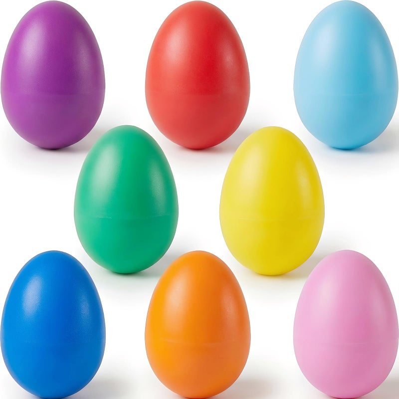 Menzcci 8 Pack Easter Plastic Shake Eggs Percussion Musical Easter Egg Shakers for Kids Girls Boys Toddlers Easter Basket Stuffers Egg Fillers Party Favors Gifts - Image 1
