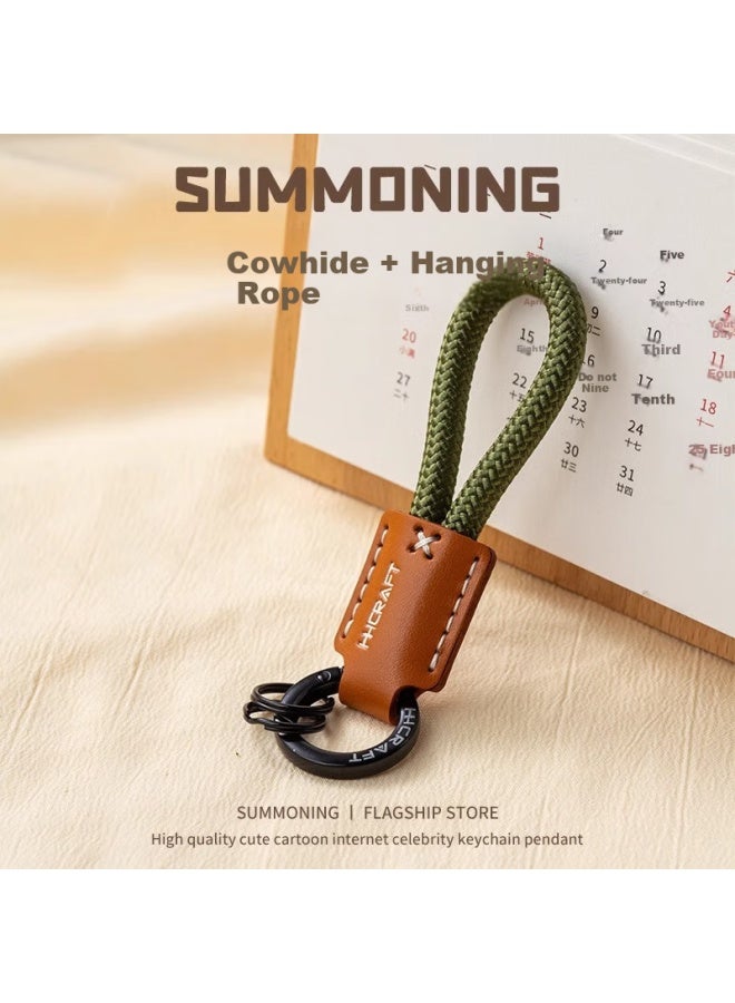 DiGallen Dijialun Leather Woven Rope Keychain High Quality Car Key Chain Ring Men Women Hand Strap Backpack Pendant Pink - Image 2