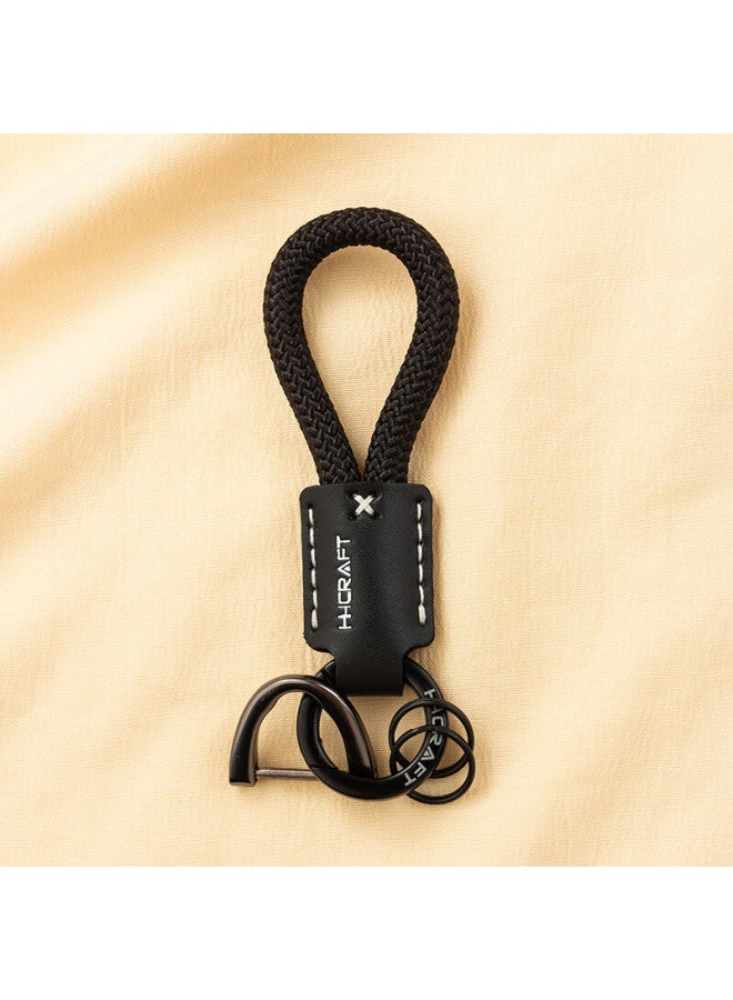 DiGallen Dijialun Leather Woven Rope Keychain High Quality Car Key Chain Ring Men Women Hand Strap Backpack Pendant Pink - Image 5