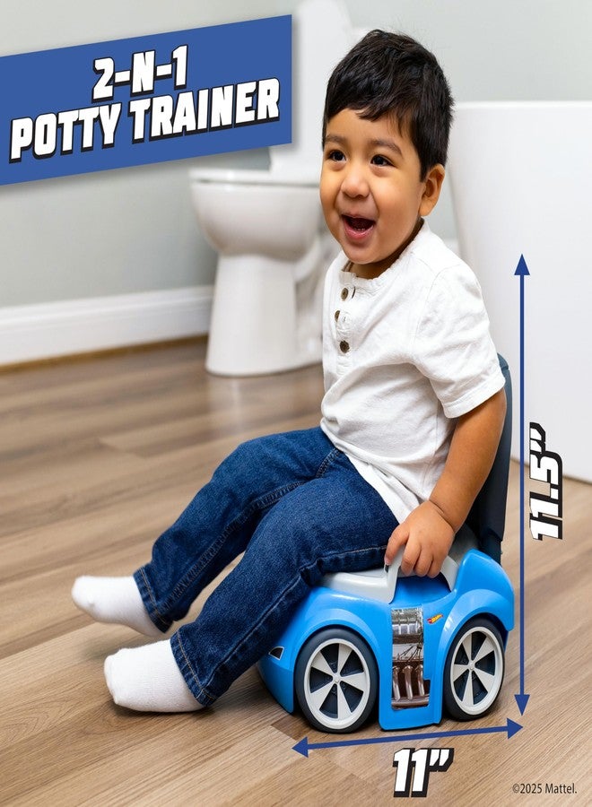 Hot Wheels Blue Race Car Potty Training Toilet, Race Car Potty Seat Includes Detachable Toddler Toilet Seat and Kids Potty, Ages 12 Months and Up - Image 4