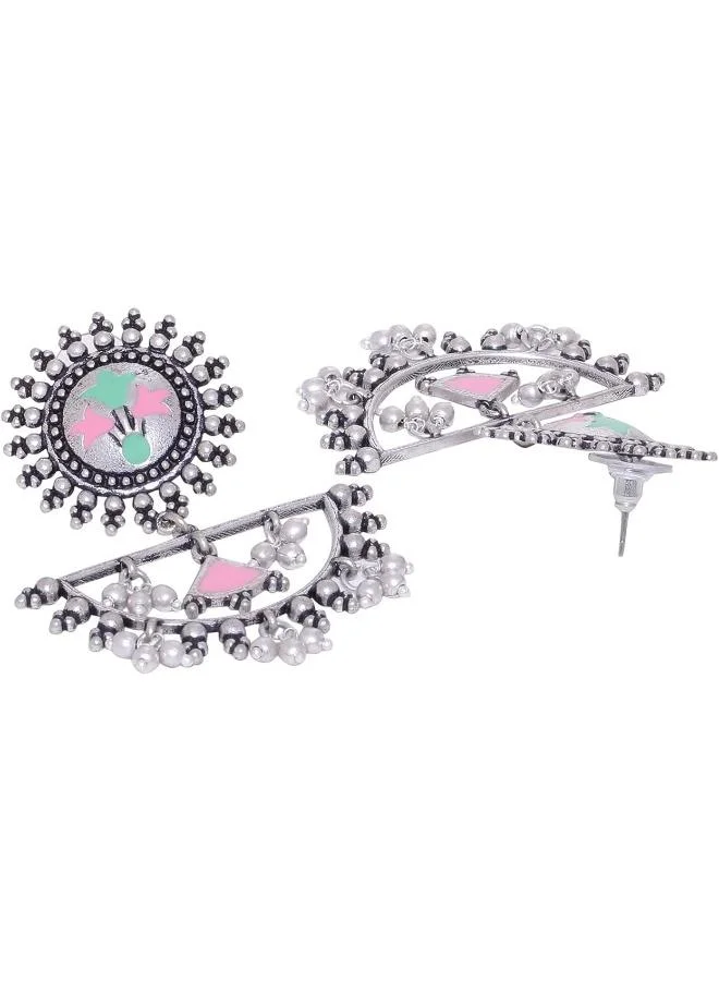 VOYLLA Voylla Bagh E Fiza Half Moon Earrings
