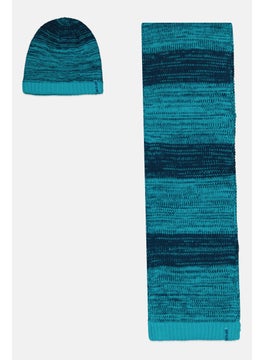 Body Glove Women 2 Pieces Textured Scarf And Beanie Set, Multicolor  - Image 1