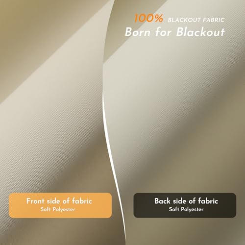Persilux Blackout Roller Blinds for Indoor Windows, Cordless Roller Shades with Valance, Thermal Insulated Fabric Window Shades & Blinds, UV Protection Shades for Home and Bedroom (Beige,22"W x 72"H) - Image 3
