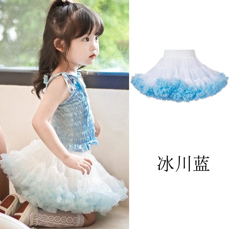Second Generation Girls tutu Skirt Macaron Childrens tutu Skirt Girls Skirt Rabbit Rabbit Skirt Chug Small and Medium-sized Childrens Hair Rose Rainbow  - Image 5