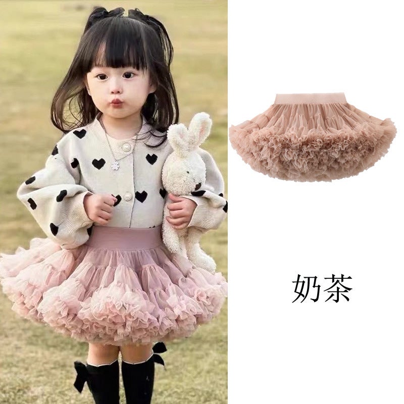 Second Generation Girls tutu Skirt Macaron Childrens tutu Skirt Girls Skirt Rabbit Rabbit Skirt Chug Small and Medium-sized Childrens Hair Rose Rainbow  - Image 4