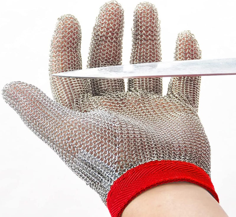 Dowellife Chainmail Glove, Cut Resistant Food Grade, Stainless Steel Mesh Metal Knife Cutting Glove for Butcher, Oyster Shucking Kitchen Mandoline Chef Slicing Fish Fillet (Medium) - Image 1