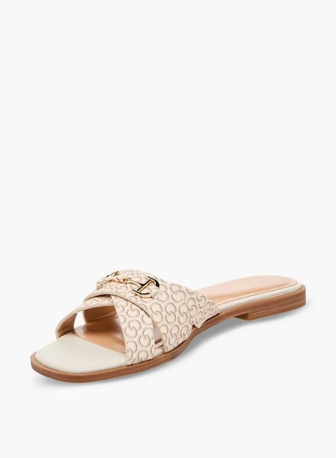 Celeste IVORY Women Printed Cross Strap Sandals for Women | Best Price UAE