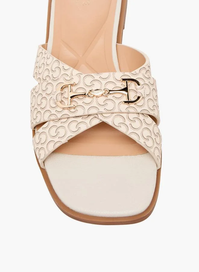 Celeste IVORY Women Printed Cross Strap Sandals for Women | Best Price UAE