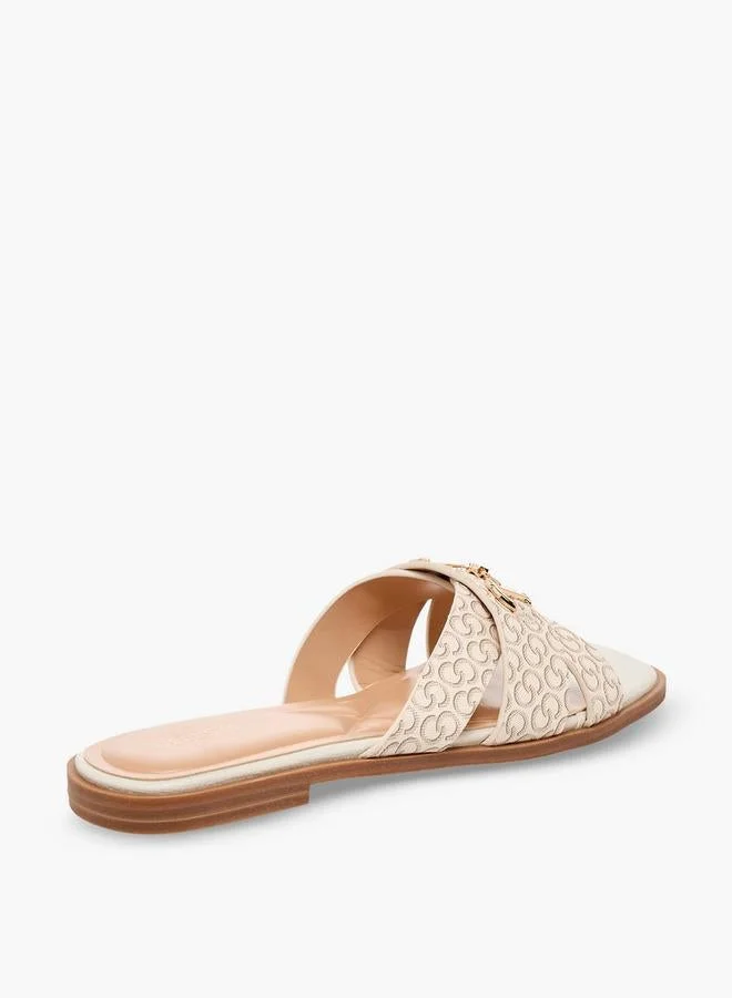 Celeste IVORY Women Printed Cross Strap Sandals for Women | Best Price UAE
