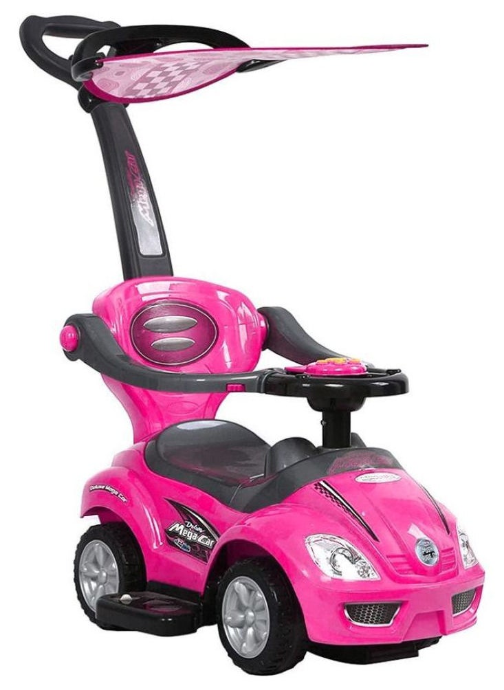 FACTUAL TOYS Factual Toys - Megacar Canopy Kids 3-in-1 Push Car - Pink  - Image 1