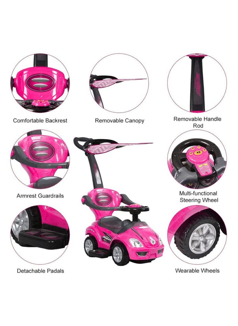 FACTUAL TOYS Factual Toys - Megacar Canopy Kids 3-in-1 Push Car - Pink  - Image 2