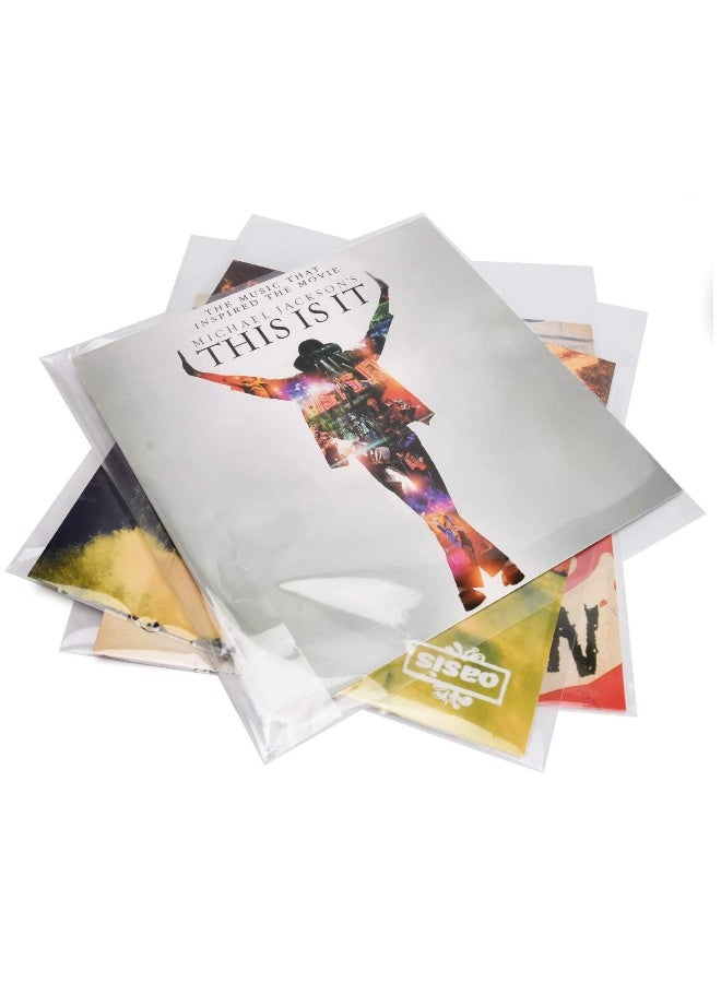 Clear Plastic LP Outer Sleeves for Vinyl Records - 100 Pack, 12.79" x 12.9" - Protect Your Album Collection with Durable Covers - Image 2