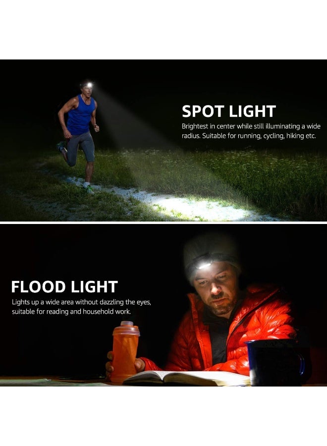 DEXO مصباح رأس LED قابل لإعادة الشحن ومقاوم للماء – 1200 لومن ضوء ساطع مع مستشعر لمغامرات التخييم، الصيد والطوارئ، جسم ABS قابل للتعديل، مدة تشغيل 12 ساعة - Image 4