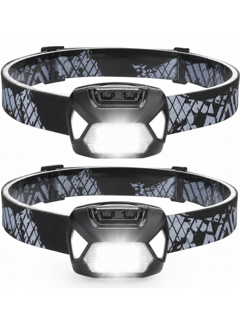 DEXO LED Headlamp 2-Pack – Powered for Camping, Hiking, Running & Emergency, Batteries Included - Image 1