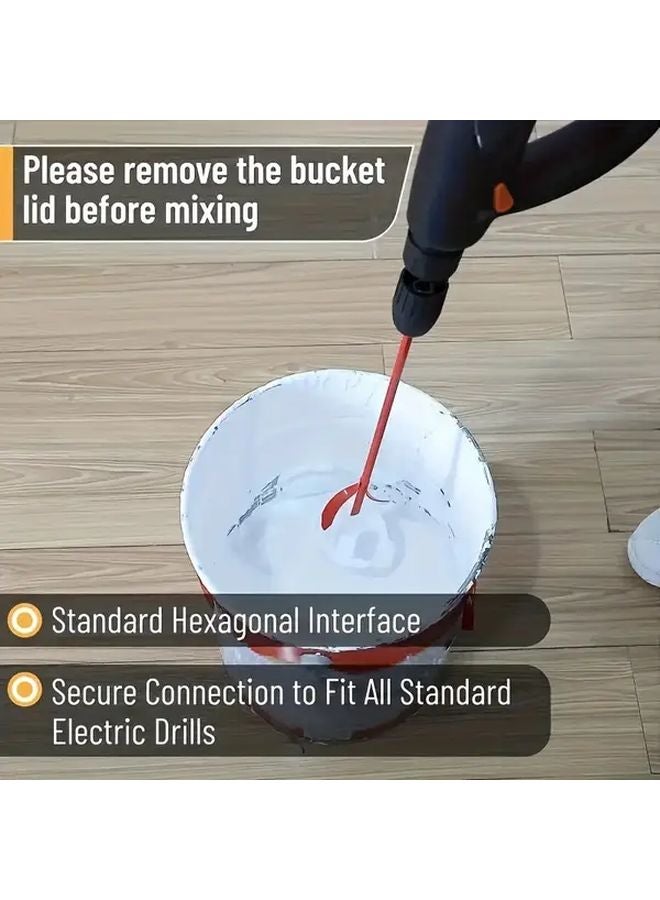 1pc Heavy Duty Professional Hex Shaft Paint Mixer Attachment Electric Drill Compatible - Image 4