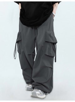 Maniac Mens Solid Dark Grey Polyester Nylon Fabric Cargo Pant  - Image 1