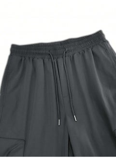 Maniac Mens Solid Dark Grey Polyester Nylon Fabric Cargo Pant  - Image 4