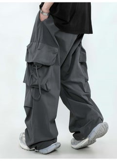 Maniac Mens Solid Dark Grey Polyester Nylon Fabric Cargo Pant  - Image 3