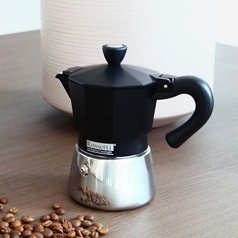 Rossetti Mio Moka Espresso Maker Induction Nero 3 Cup