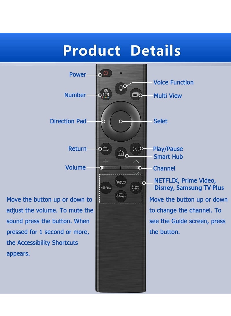 ELTRAZONE Replacement Remote Control for Samsung Smart TV with Voice Function, Replacement for Samsung Crystal UHD QLED 4K 8K Smart TVs (2020/2021/2022) (BN59-01385A) with battery - Image 5