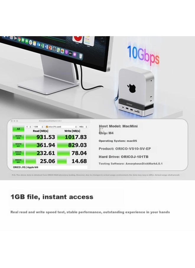 Orico Orico Macmini M4 Expansion Dock Base Converter Storage Expansion Vertical Stand Accessory M.2 Hard Drive Enclosure Desktop Expansion Dock Minidock Built-in Expandable Ssd-1t  - Image 4