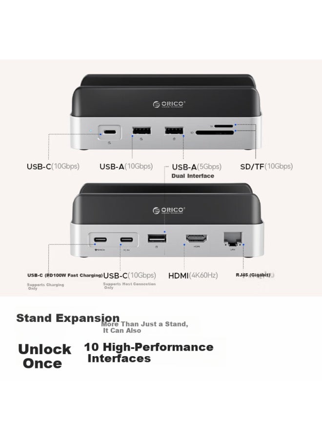 Orico Orico Macmini M4 Expansion Dock Base Converter Storage Expansion Vertical Stand Accessory M.2 Hard Drive Enclosure Desktop Expansion Dock Minidock Built-in Expandable Ssd-1t  - Image 2
