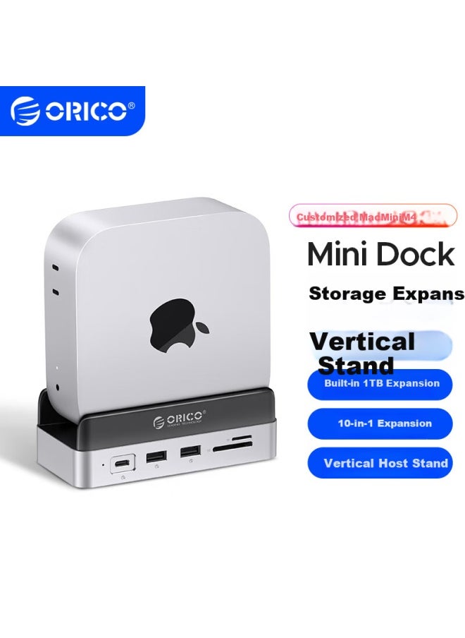 Orico Orico Macmini M4 Expansion Dock Base Converter Storage Expansion Vertical Stand Accessory M.2 Hard Drive Enclosure Desktop Expansion Dock Minidock Built-in Expandable Ssd-1t  - Image 1