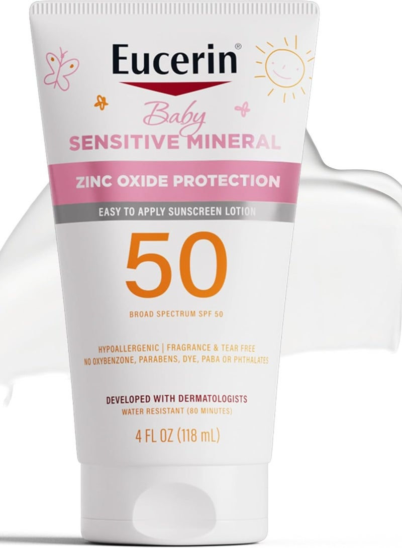 Eucerin Sun Sensitive Mineral Baby Sunscreen SPF 50 Sunscreen Lotion With Zinc Oxide Protection 118 ML - Image 1
