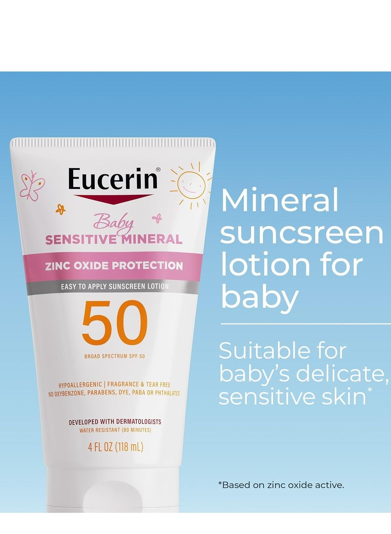 Eucerin Sun Sensitive Mineral Baby Sunscreen SPF 50 Sunscreen Lotion With Zinc Oxide Protection 118 ML - Image 2