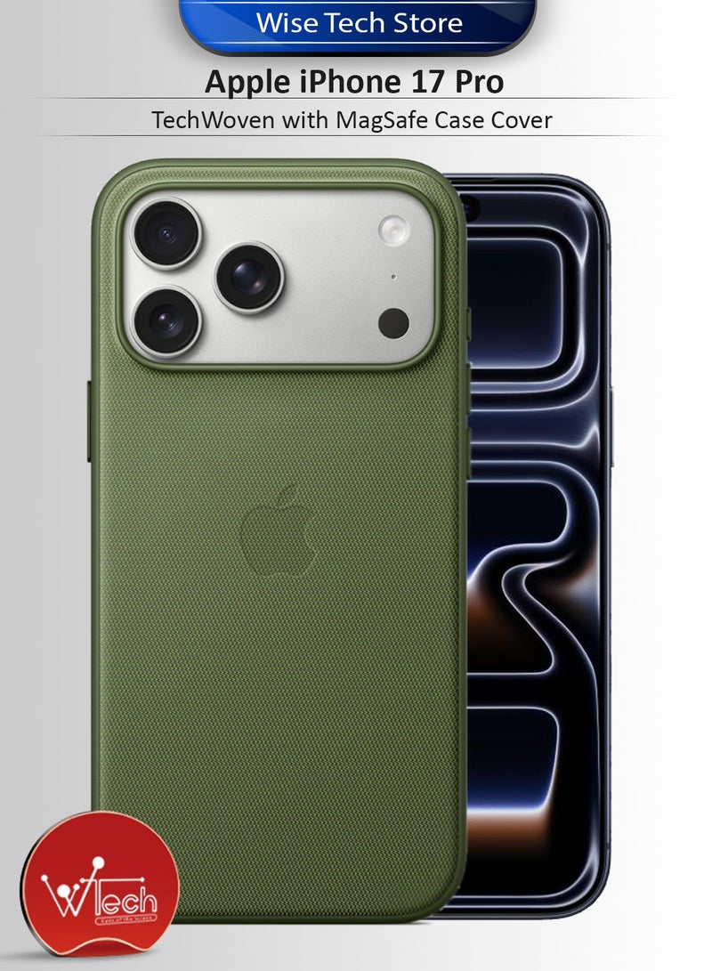 دبليو تيك أبل آيفون 17 برو 5G 2025 TechWoven مع غطاء حماية MagSafe (MCMPMN) - أخضر - Image 1