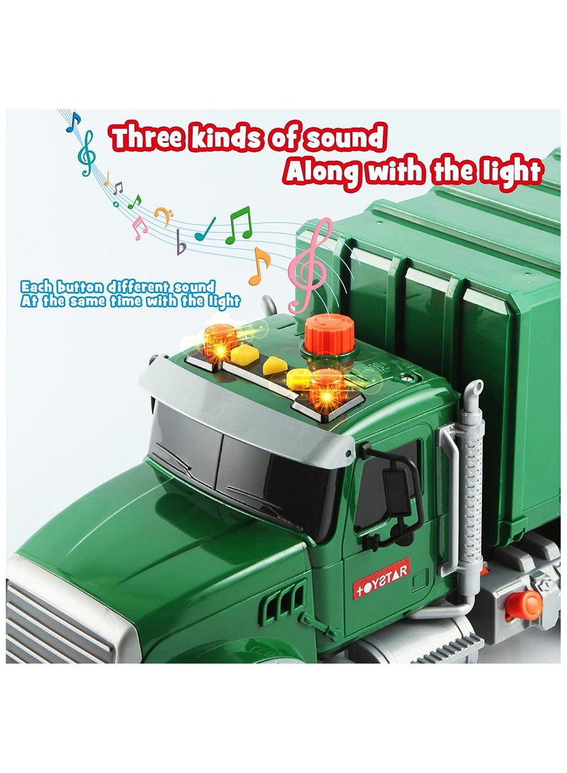 Loquat Engineering Trash Vehicle Truck With Lights and Sounds Inertia Car Garbage Recycling Truck Toy Set - Image 5