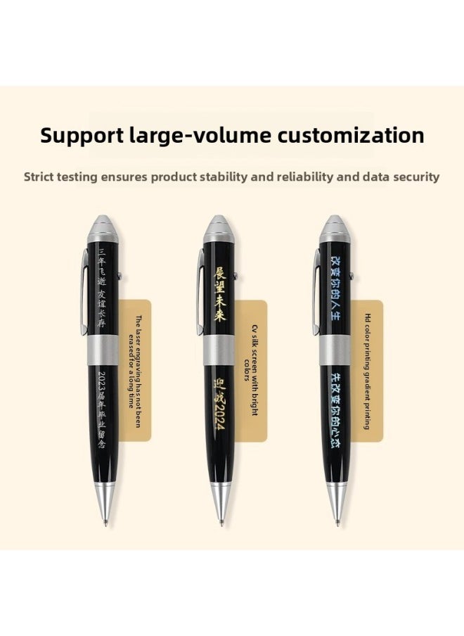 Metal Touch U Disk Pen USB Carving LOGO Creative Gift Annual Meeting Gift Signature Pen Multi-function Pen-Color:Large Pen Clip-on Usb Flash Drive-Capacity:8GB  - Image 5