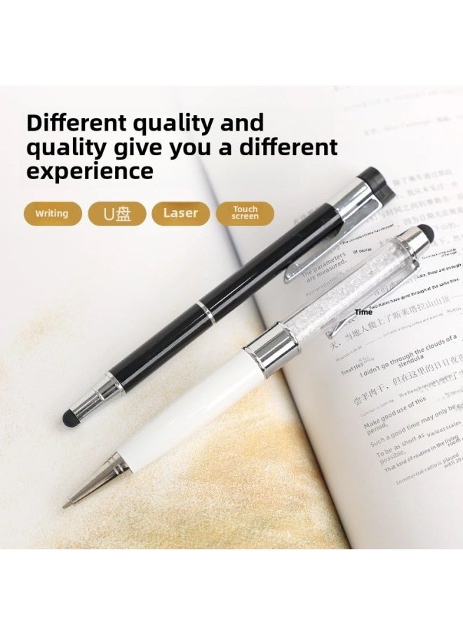 Metal Touch U Disk Pen USB Carving LOGO Creative Gift Annual Meeting Gift Signature Pen Multi-function Pen-Color:Large Pen Clip-on Usb Flash Drive-Capacity:8GB  - Image 4
