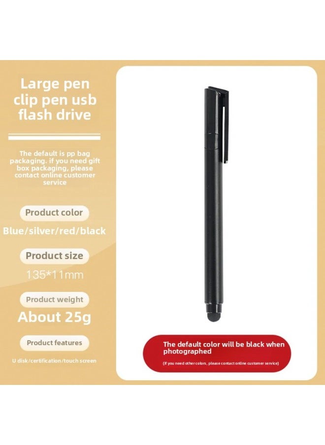 Metal Touch U Disk Pen USB Carving LOGO Creative Gift Annual Meeting Gift Signature Pen Multi-function Pen-Color:Large Pen Clip-on Usb Flash Drive-Capacity:8GB  - Image 1