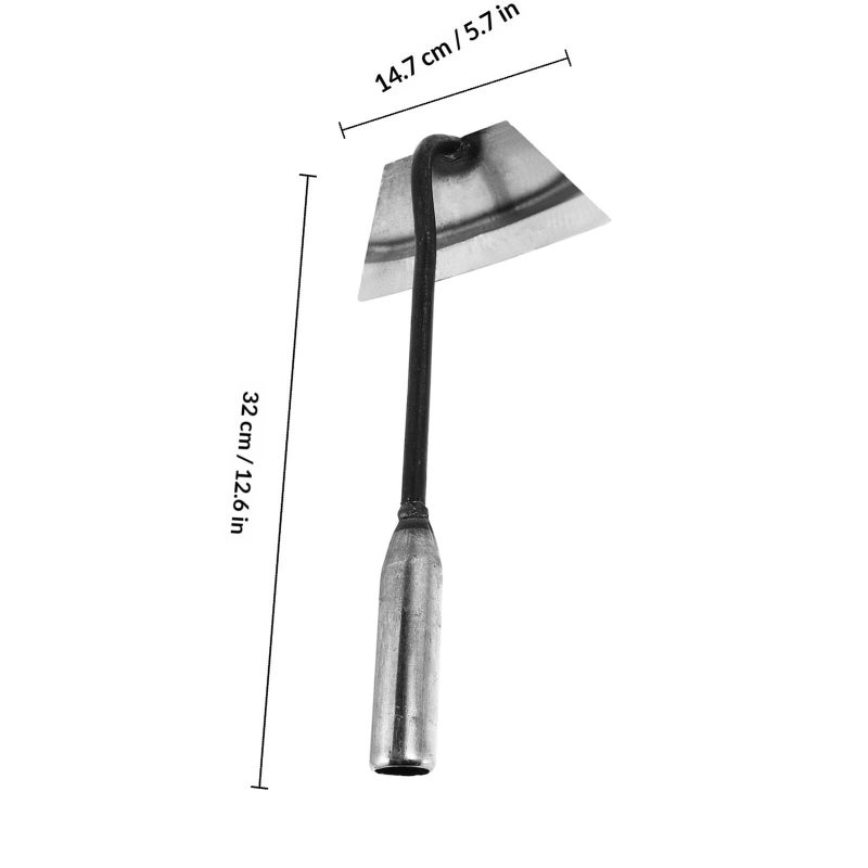 All Steel Hand Hoe Garden Weeding Tool Large Trapezoid Hollow Arc Design Multipurpose Soil Loosener - Image 3