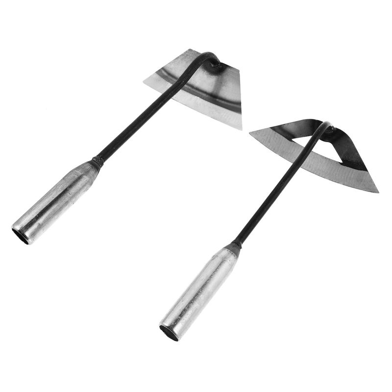 All Steel Hand Hoe Garden Weeding Tool Large Trapezoid Hollow Arc Design Multipurpose Soil Loosener - Image 2