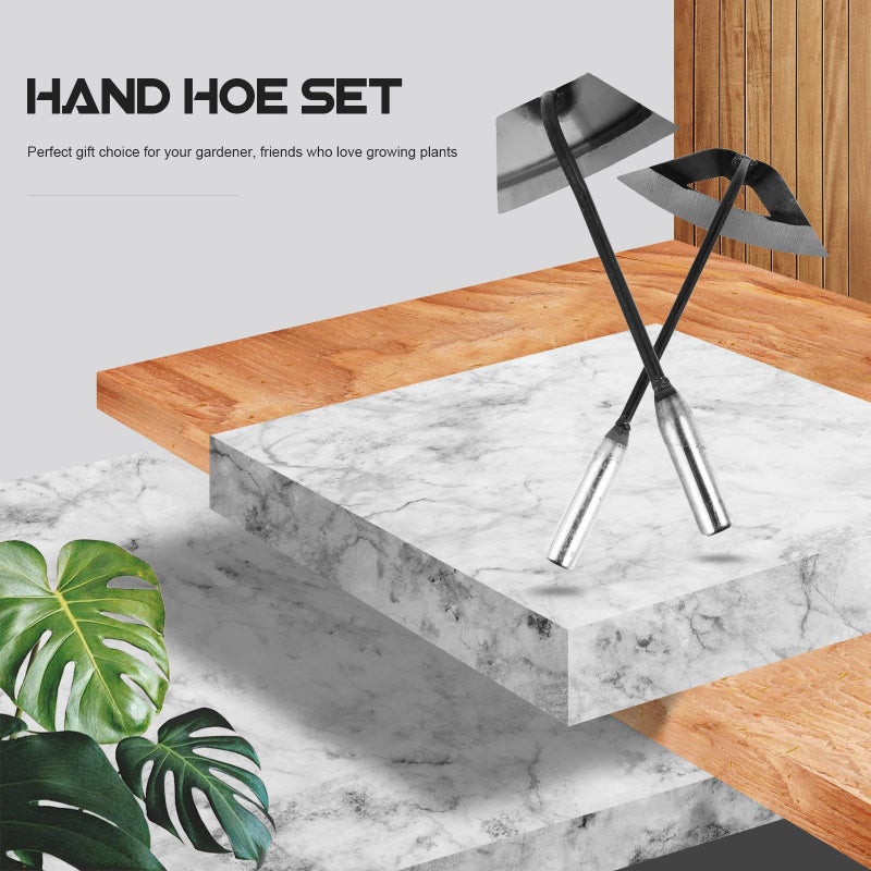 All Steel Hand Hoe Garden Weeding Tool Large Trapezoid Hollow Arc Design Multipurpose Soil Loosener - Image 5