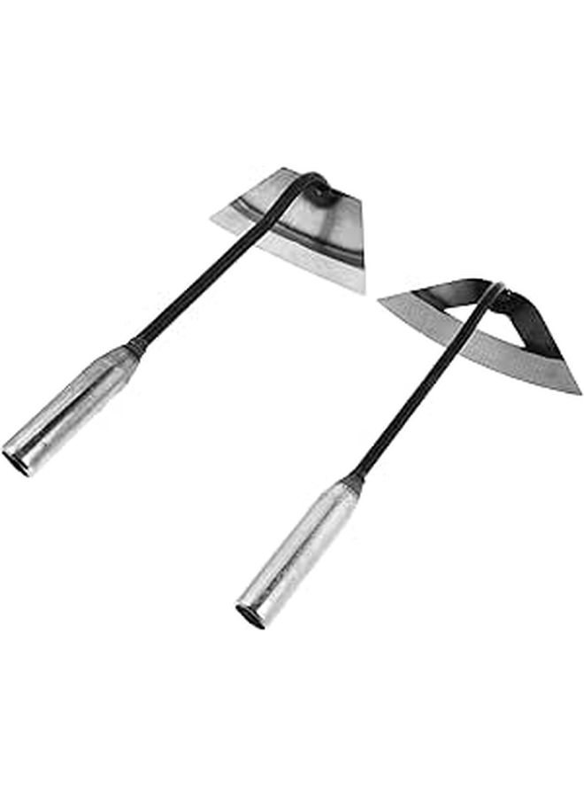 All Steel Hand Hoe Garden Weeding Tool Large Trapezoid Hollow Arc Design Multipurpose Soil Loosener - Image 1