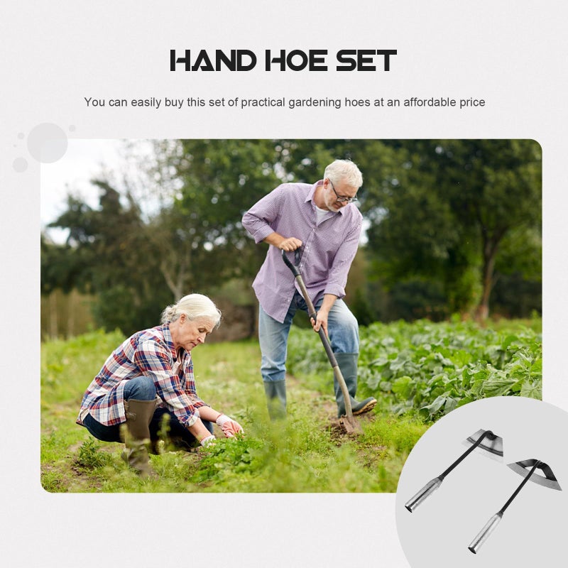 All Steel Hand Hoe Garden Weeding Tool Large Trapezoid Hollow Arc Design Multipurpose Soil Loosener - Image 4