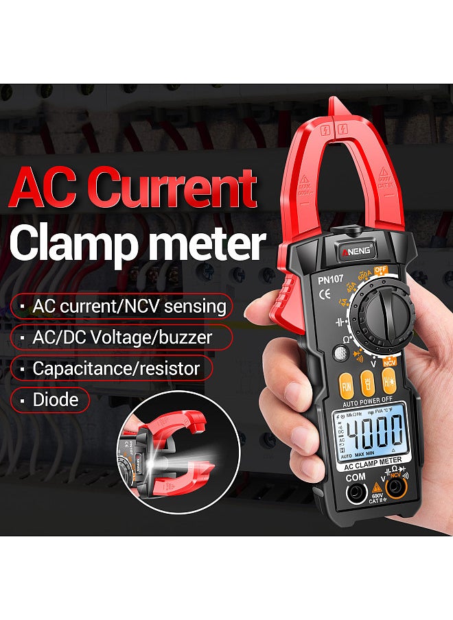 ANENG - Digital Clamp Meter CAT II 600V AC Voltage Multimeter Tester 4000 Counts Amp Voltage Tester Measures AC/DC Current AC Voltage Resistance Capacitor Diodes Electrican Tools - Image 1