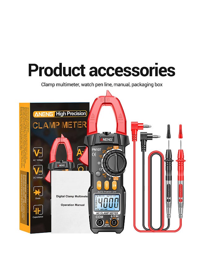 ANENG - Digital Clamp Meter CAT II 600V AC Voltage Multimeter Tester 4000 Counts Amp Voltage Tester Measures AC/DC Current AC Voltage Resistance Capacitor Diodes Electrican Tools - Image 1