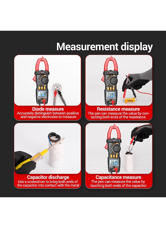 ANENG - Digital Clamp Meter CAT II 600V AC Voltage Multimeter Tester 4000 Counts Amp Voltage Tester Measures AC/DC Current AC Voltage Resistance Capacitor Diodes Electrican Tools - Image 1